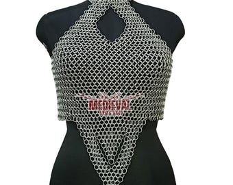 女性用チェーンメイルブラトップ、アルミバットリング、フェスティバル