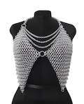 Top Bra Girls Women Aluminum Butted Ring Chainmail Fancy and Stylish Medieval Bra Top Handmade Costume, Festival Outfit, Halloween Gift product logo