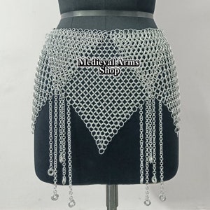 Chainmail Skirt Aluminum Butted Ring Belly Dance Belt, Handmade Stylish Medieval Mini Skirt/Belt Festival Costume, Halloween Gift