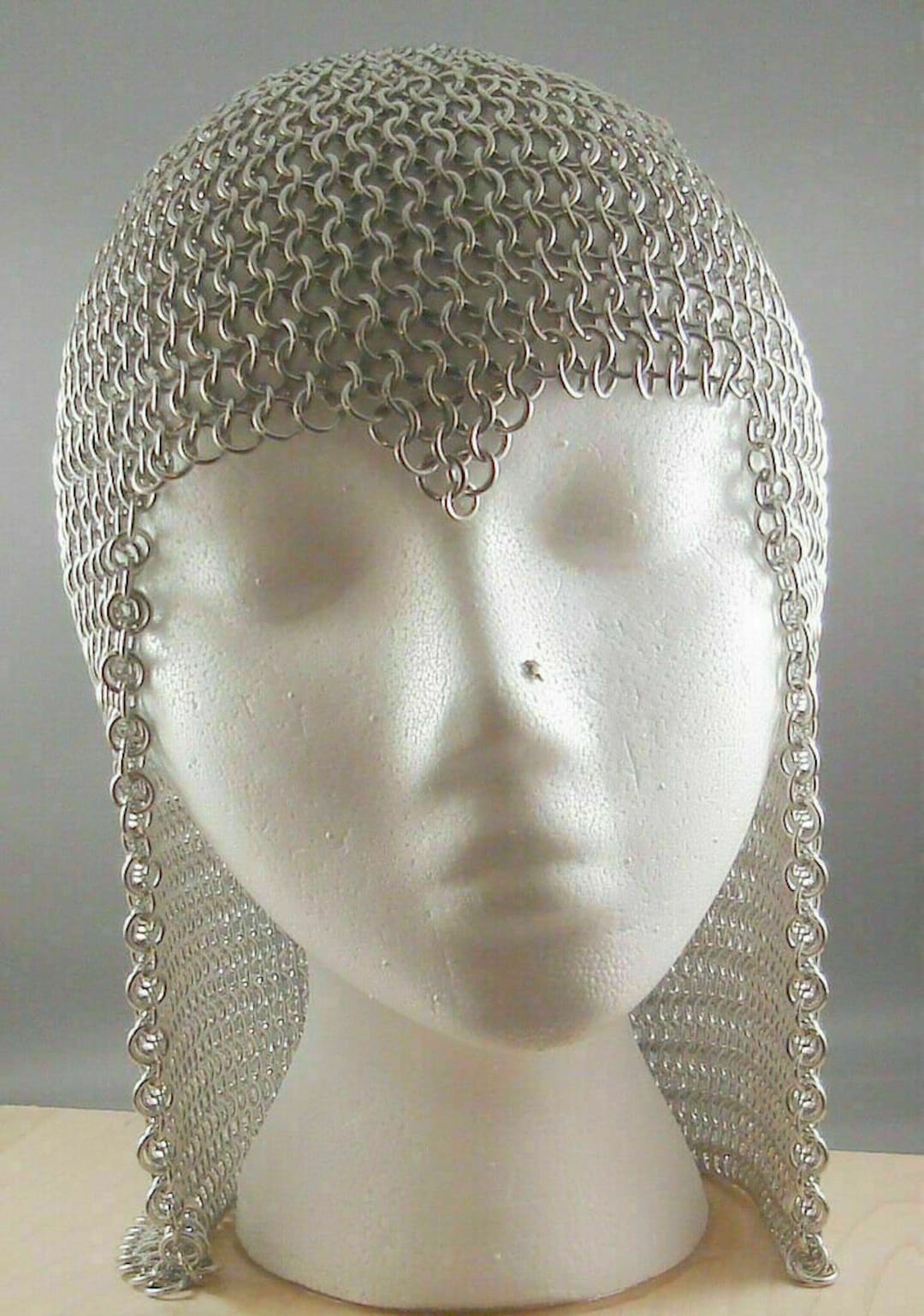 Medieval Chainmail Hood Coif Lightweight Aluminum Butted Ring Armor ...