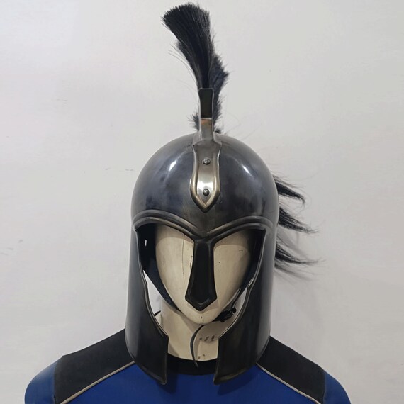 Greek Hoplite Corinthian Steel Helmet With Leather Liner | Medieval Shop At