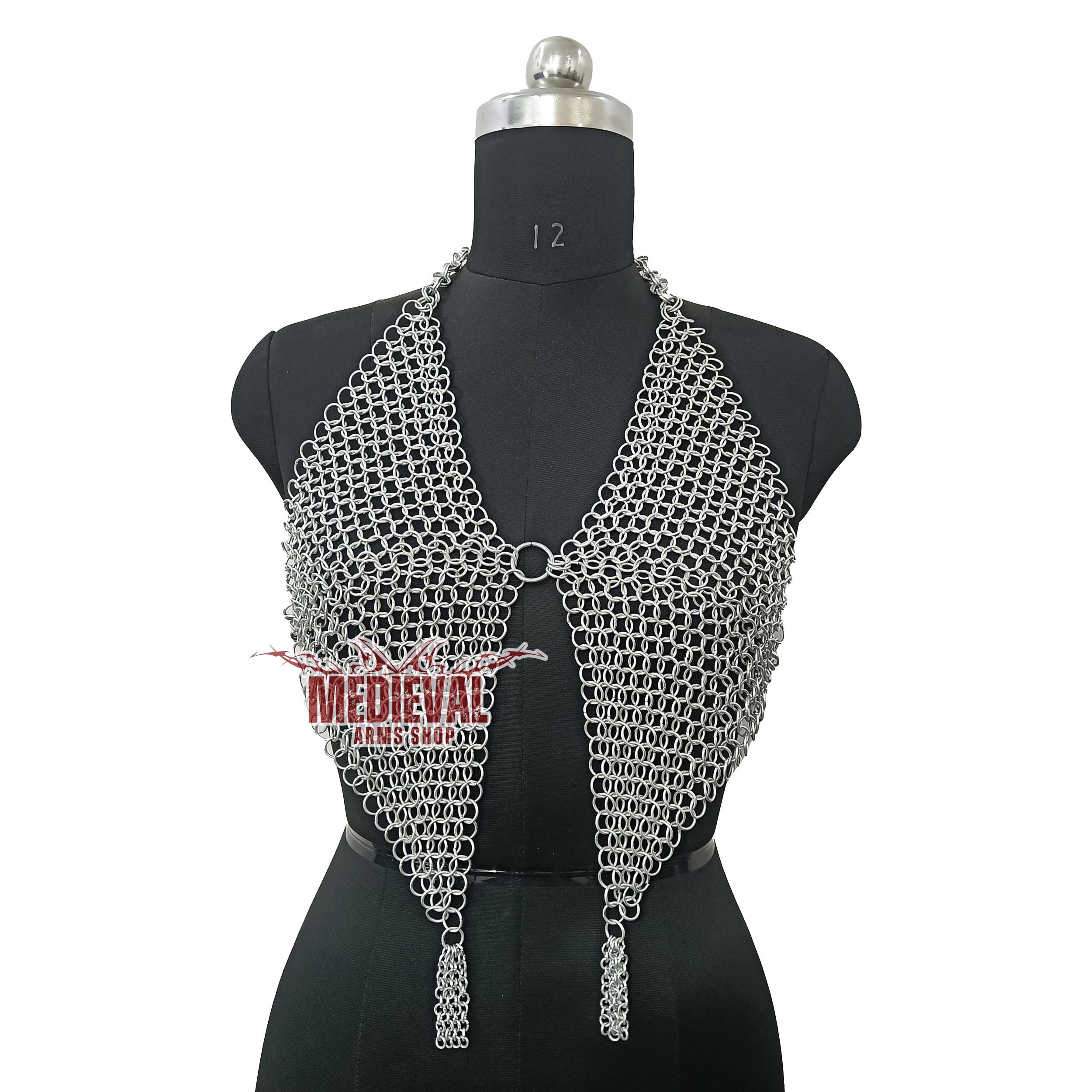 女性用チェーンメイルブラトップ、アルミバットリング、フェスティバル