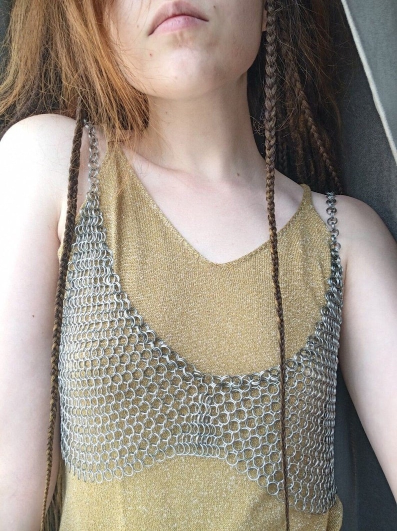 Handcrafted Aluminum Butted Chainmail Ring Top Light Weight Unique ...