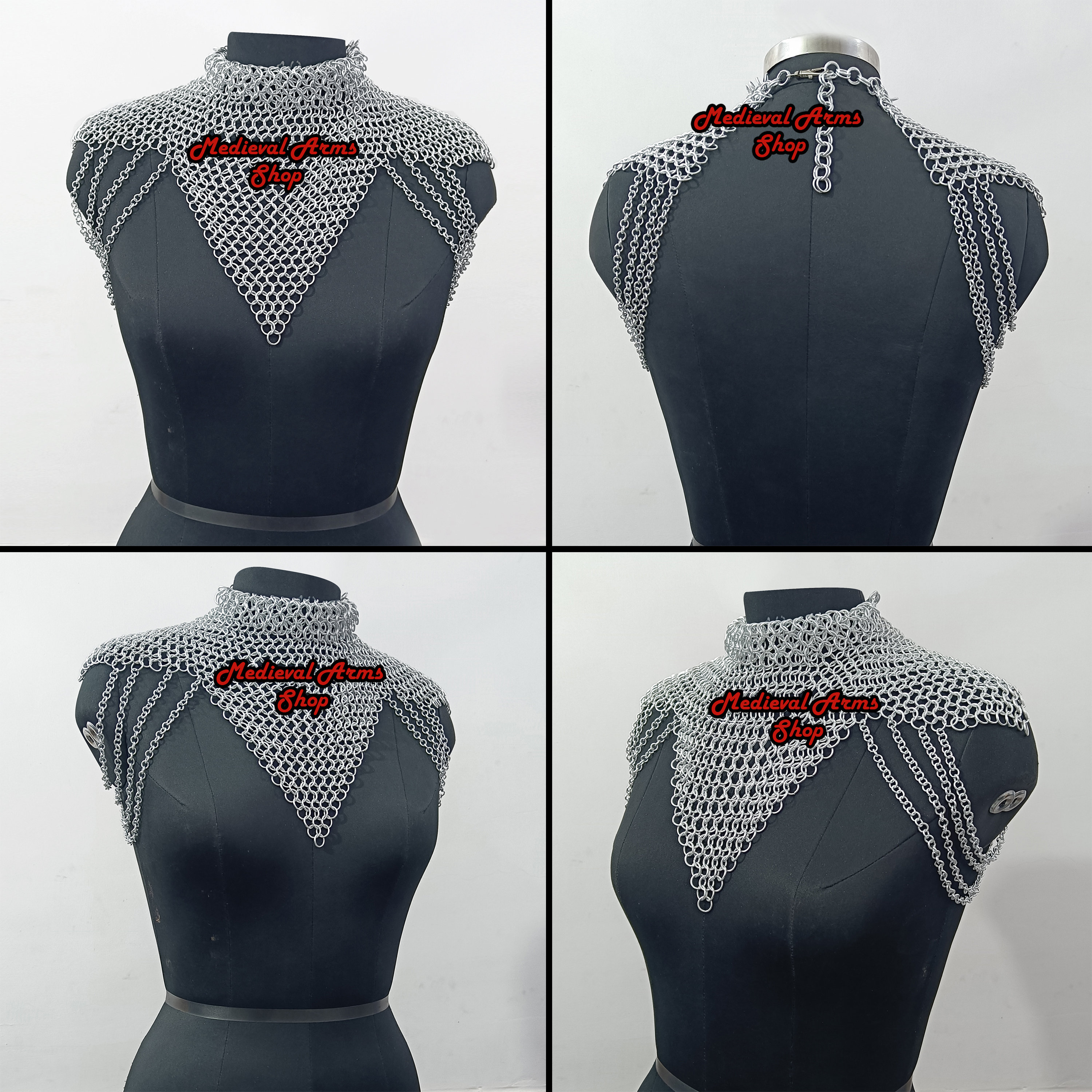 Chainmail Collar Aluminum Butted Ring Chain Layers Necklace Medieval ...