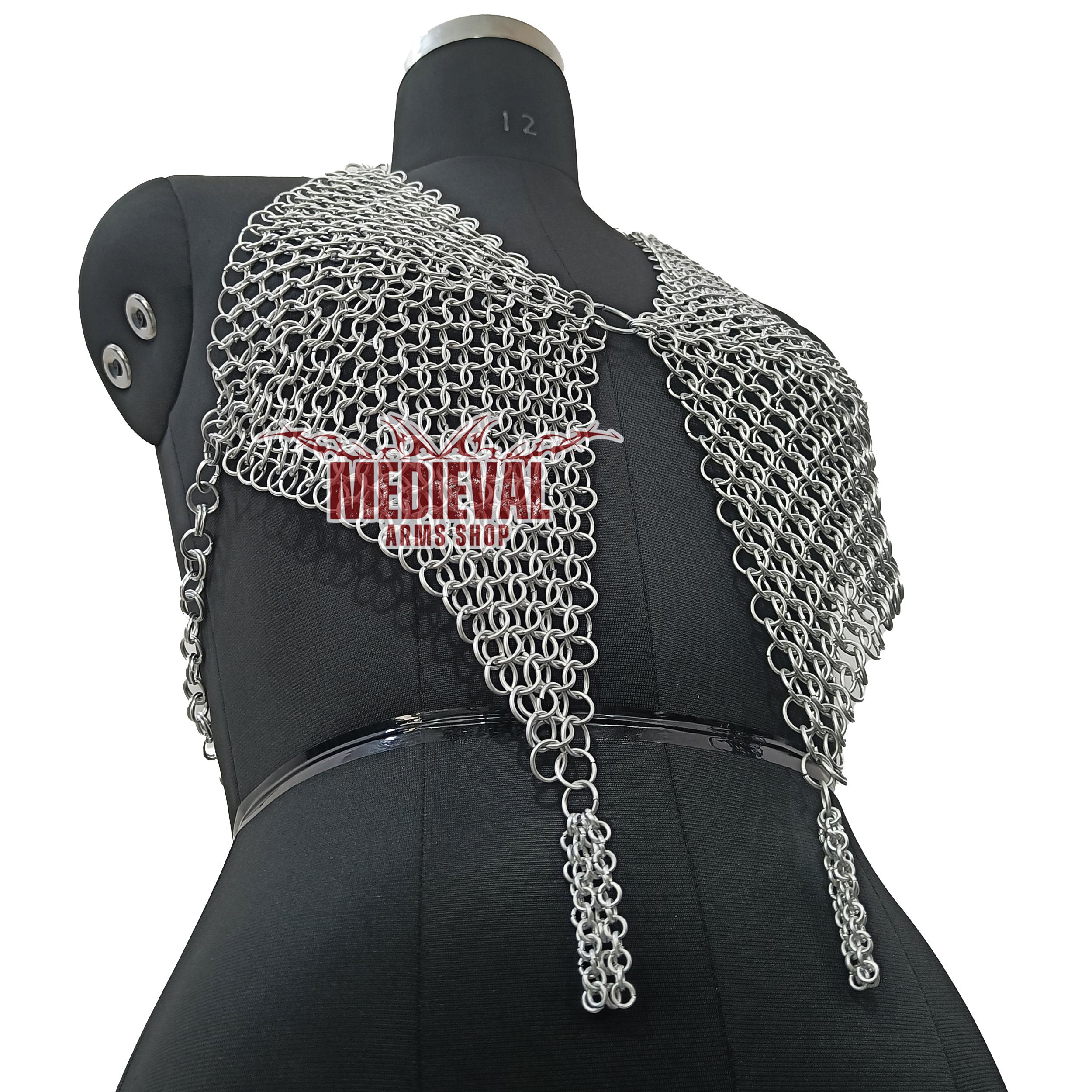 女性用チェーンメイルブラトップ、アルミバットリング、フェスティバル