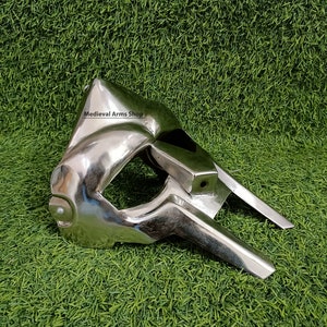 MF Doom Mask Mad-villain Mild Steel Medieval Knight Gladiator Mask Hand-Forged Armor Comfortable for Adult | Christmas Gift