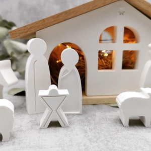 Christmas crib - skandiZauber - large crib with stable and many figures