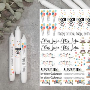 Candle tattoos * Birthday colorful * A4 or A5 * high shall you live * water slide film