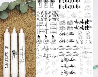 Kerzentattoos *Herbstliebe * A4 oder A5 * hallo Herbst * Wasserschiebefolie