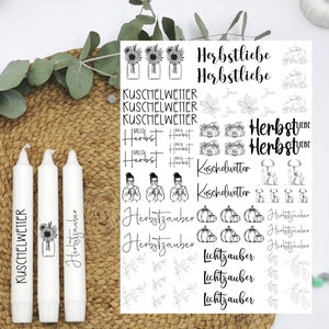 Candle tattoos *Autumn love * A4 or A5 * hello autumn * water slide film