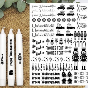 Candle tattoos * Christmas * A4 or A5 * HoHoHo * water slide film