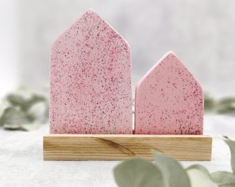 pink glitter house - country house - deco house in a set - SkandiZauber - house set