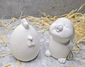 Easter decoration * small decorative figures * white * Easter bunny * chicken