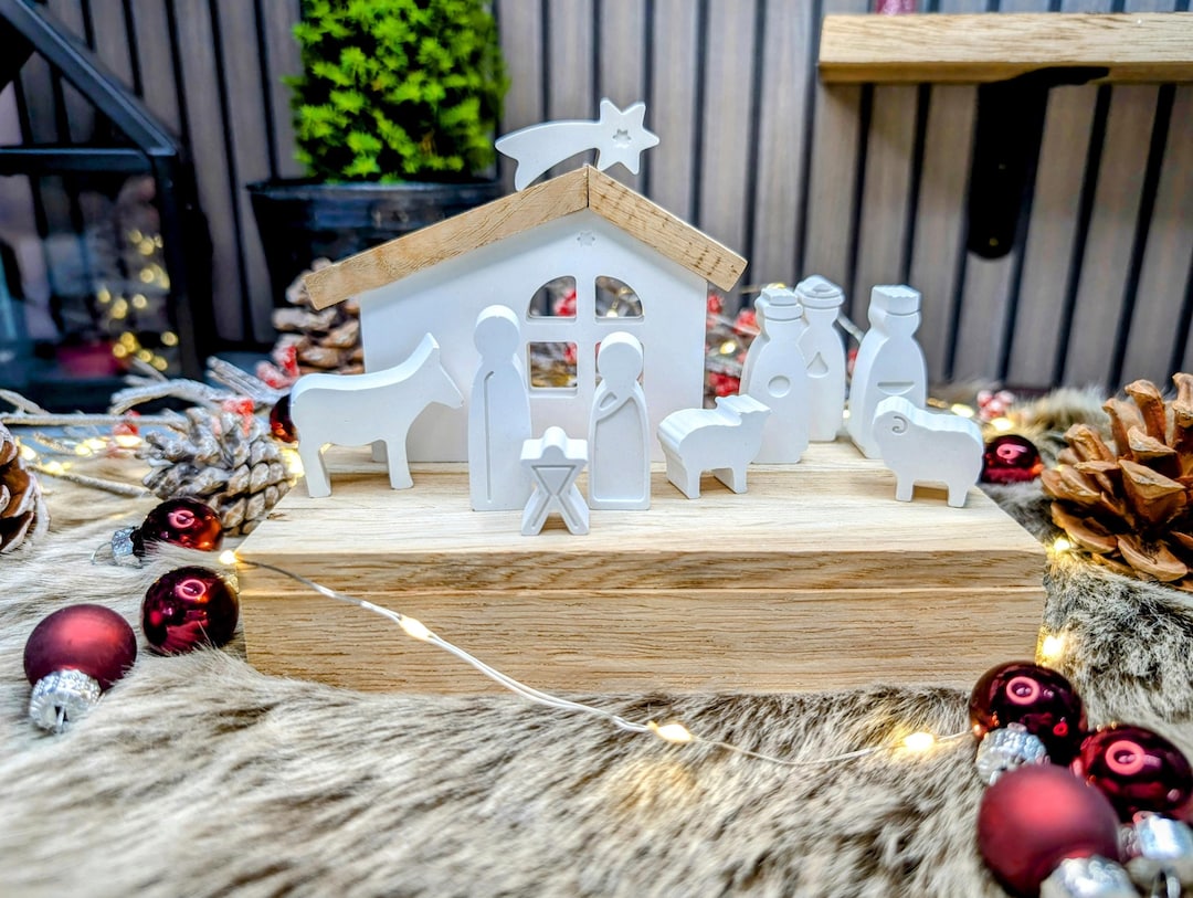 Mini Nativity Scene * Christmas Nativity Scene in Gift Box * Christmas ...
