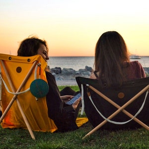 Grüne Sonnenliege mit Rückenlehne Leichter Campingstuhl Faltbarer Picknick und Sommerstuhl für Erwachsene Sonnenbaden am Meer Bild 6