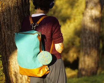 Messenger Bag aus gewachstem Leder - Outdoor-Rucksack aus Leder - Fahrradtasche-Fahrradzubehör aus Leder-Umhängetasche aus gewachstem Leder