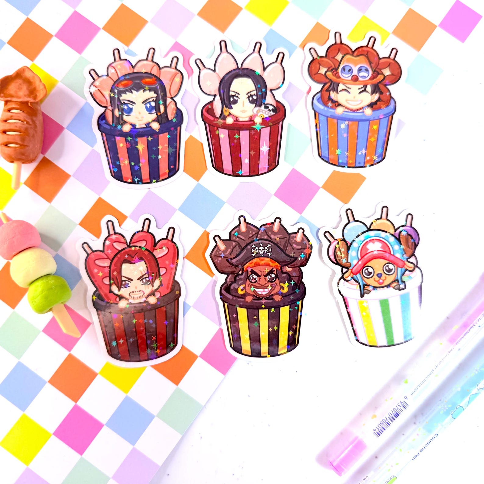 One Piece Kabob Holographic Vinyl Stickers - Tony Tony Chopper Luffy ...