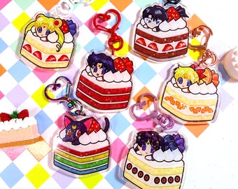 Llavero holográfico de pastel de Sailor Moon – Llavero de anime kawaii