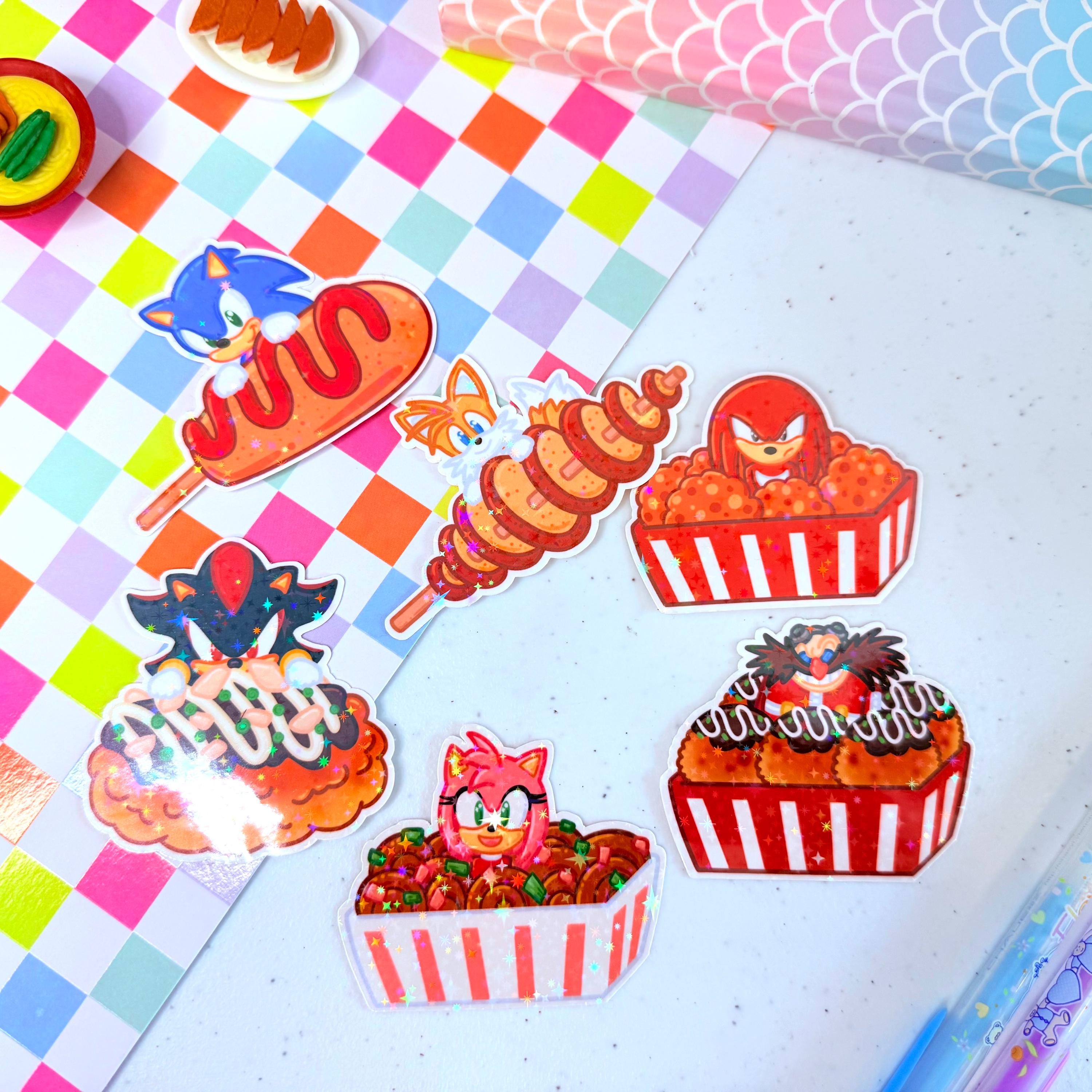Sonic Fried Street Food Holographic Vinyl Stickers - Sonic, Knuckles ...