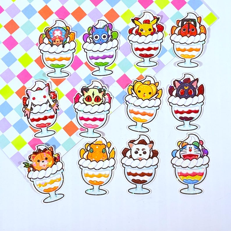 Parfait Sticker Anime Mascot Parfait Holographic Vinyl Stickers - Tony Tony Chopper ...