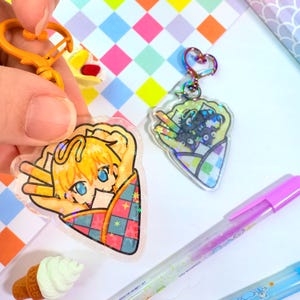 Holographic Studio Ghibli Crepe Acrylic Charm Keychain - Soot Sprites Howl Pendragon Makkuro-Kurosuke –