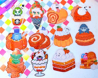Pegatinas holográficas de vinilo de Ghost Pumpkin Foods - Danny Phantom, Beetlejuice –