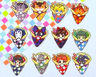 Ghibli Crepe  Holographic Vinyl Stickers - Totoro Kiki Calcifer Ponyo Haku Noface and Catbus –