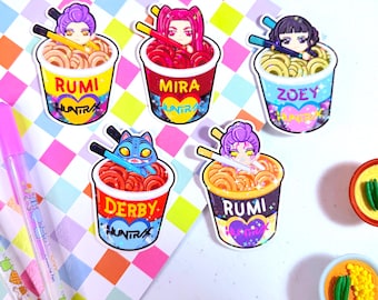 K-pop Demon Hunters Ramen Holographic Fridge Magnets