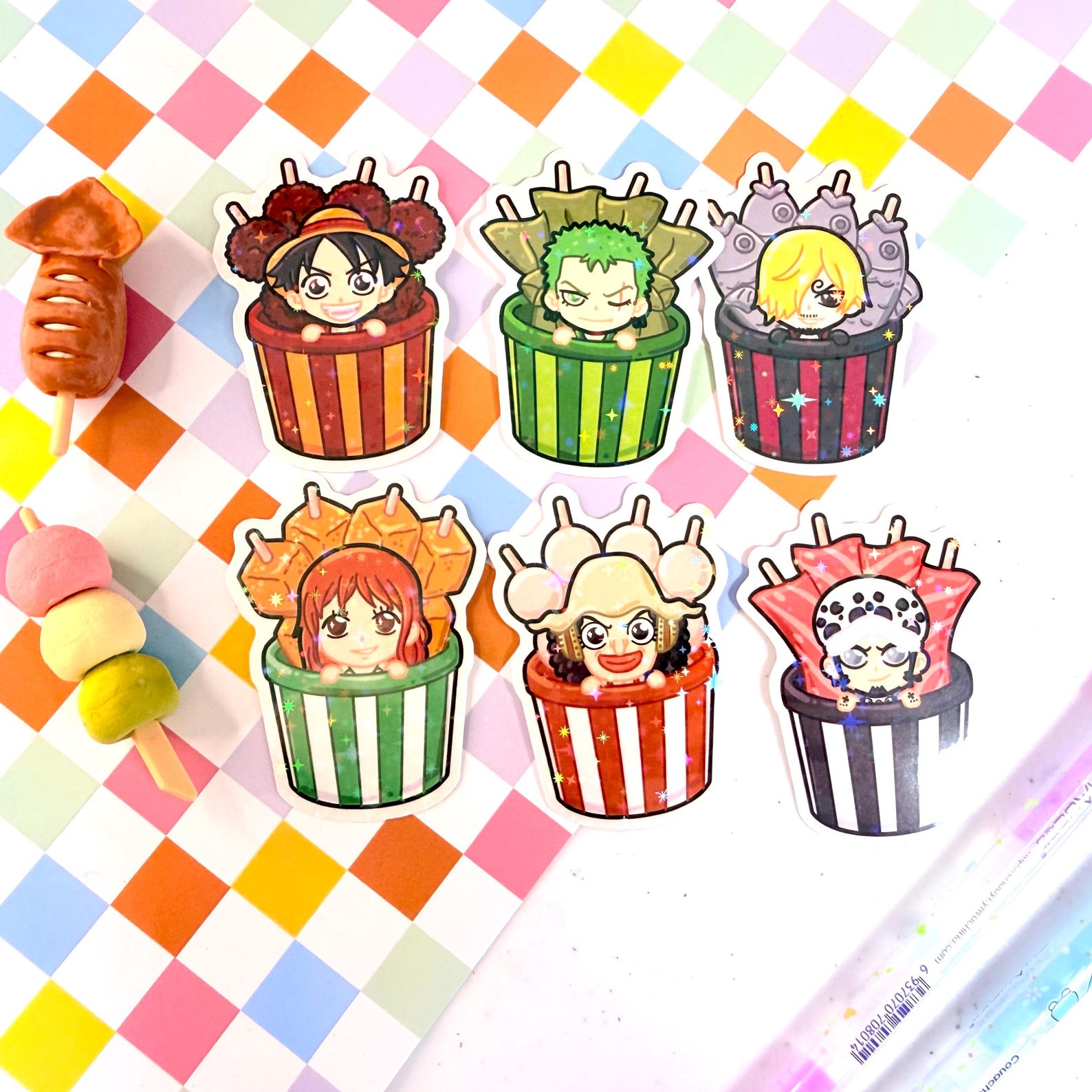 One Piece Kabob Holographic Vinyl Stickers - Tony Tony Chopper Luffy ...