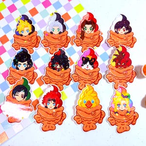 Final Fantasy VII Taiyaki Holographic Vinyl Stickers - Cloud, Sephiroth, Zack, Aerith, Tifa, Chocobo –