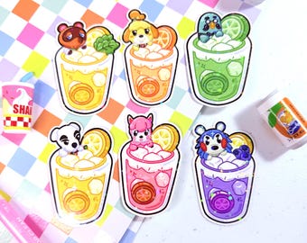 Imanes holográficos para nevera de limonada de Animal Crossing