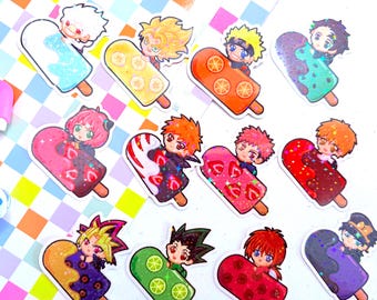 Shonen Jump Popsicle Adesivi in vinile olografici - Rufy Ichigo Goku Anya Denji e Tanjiro -