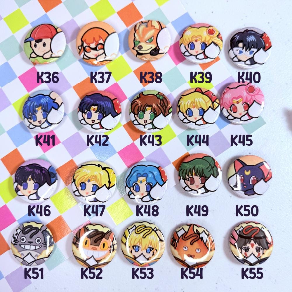 Character Buttons - Set of 3 Handmade 1.5