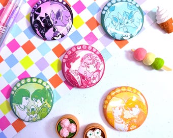 Botones grandes de pareja de 5,7 cm (2,25 pulgadas) - Anime, manga, videojuegos, cómics, dibujos animados, películas, etc.