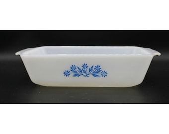 Vintage Anchor Hocking Fire-King Blue Cornflower #441 1 Qt Loaf Pan