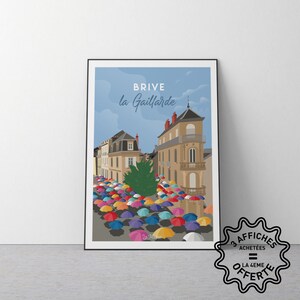 Cartel de los paraguas de Brive-la-Gaillarde en Corrèze