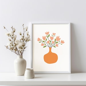 Cartel de florero de durazno.
