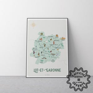 Affiche de la carte du Lot et Garonne