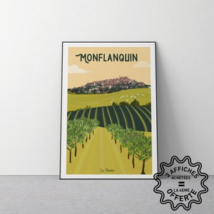 Cartel de Monflanquin en Lot-et-Garonne