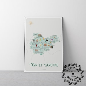 Mapa-póster de Tarn y Garona