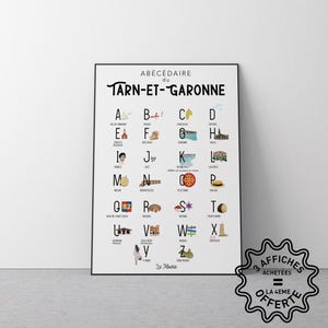 Cartel del alfabeto de Tarn-et-Garonne