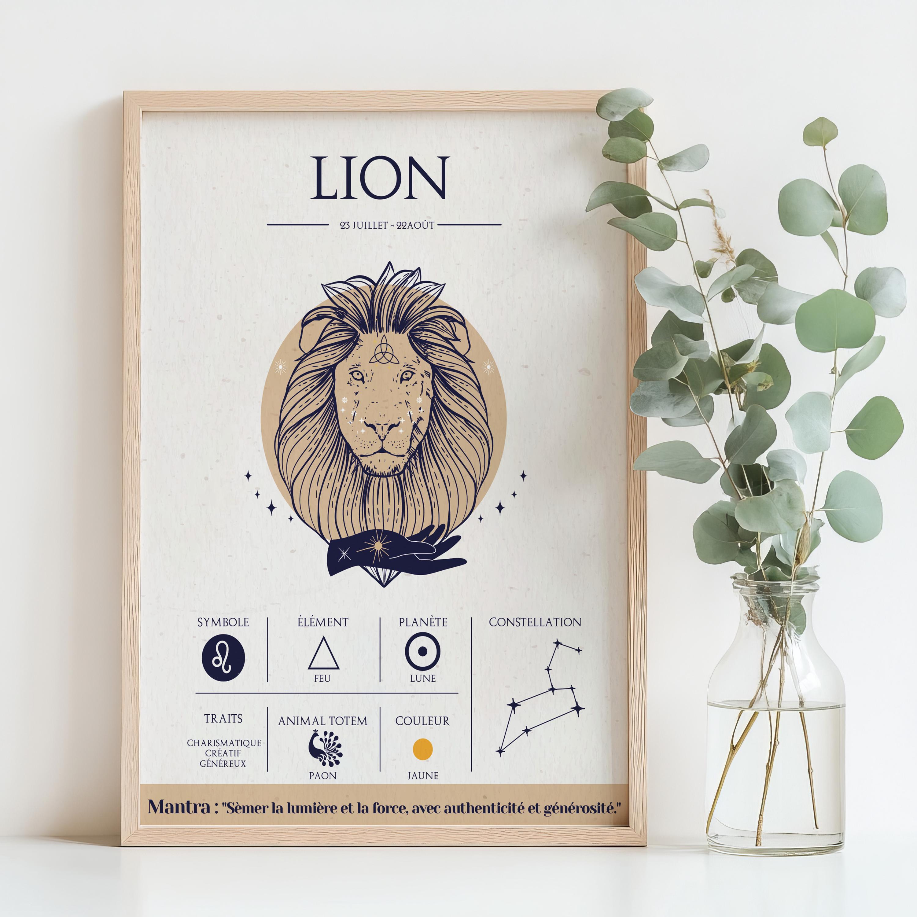 Lion Horoscope Étoile Signe En Douze Zodiaques Avec Fond De Galaxie Illustration Vectorielle