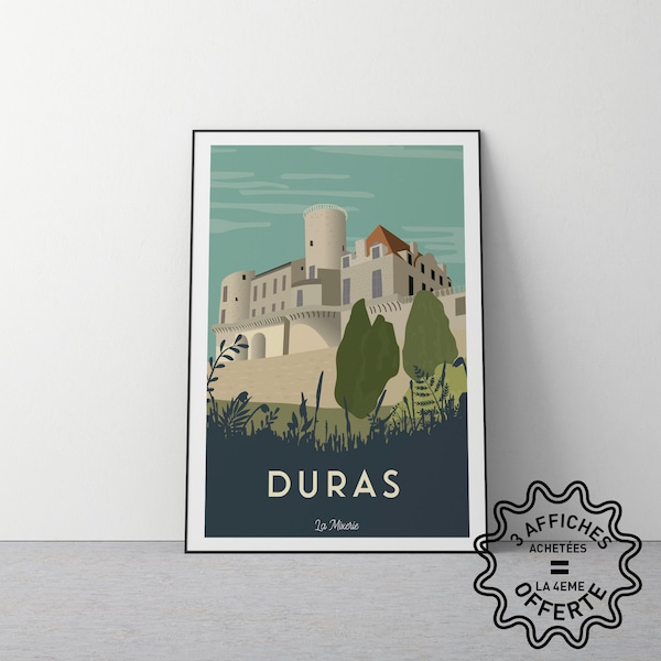 Affiche de la ville de Duras en Lot-et-Garonne