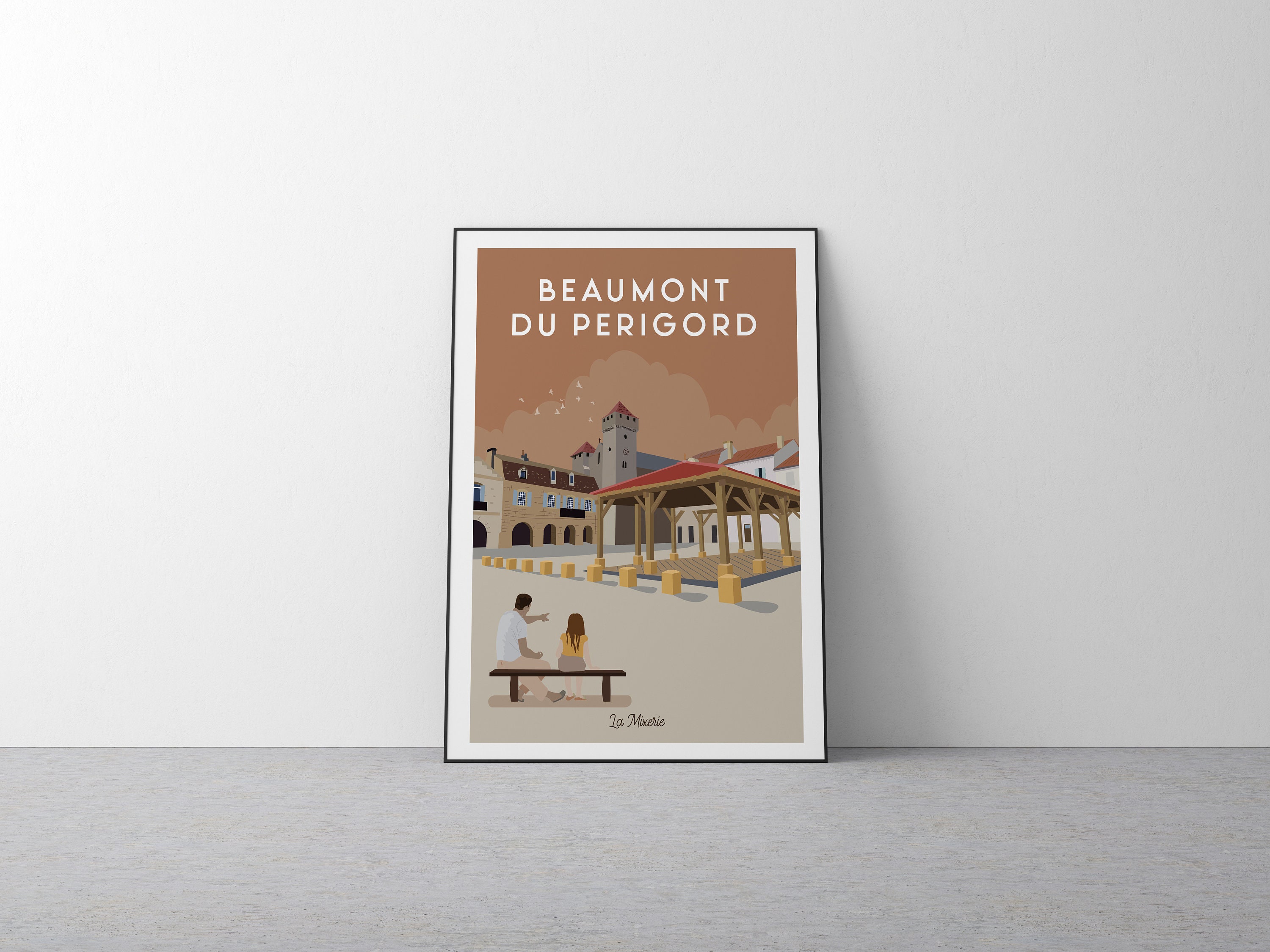 Affiche Beaumont Du Périgord 30 X 40