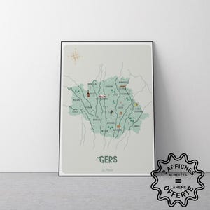 Affiche carte du Gers