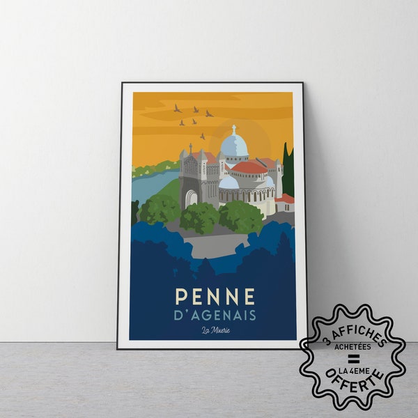 Affiche du village de Penne d'Agenais en Lot-et-Garonne