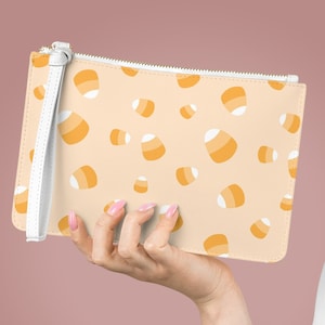 Cartera de otoño, pulsera, maíz dulce, cartera de cuero sintético, accesorios de otoño, cartera de Halloween, titular de tarjeta con cremallera, cartera de teléfono, minimalista