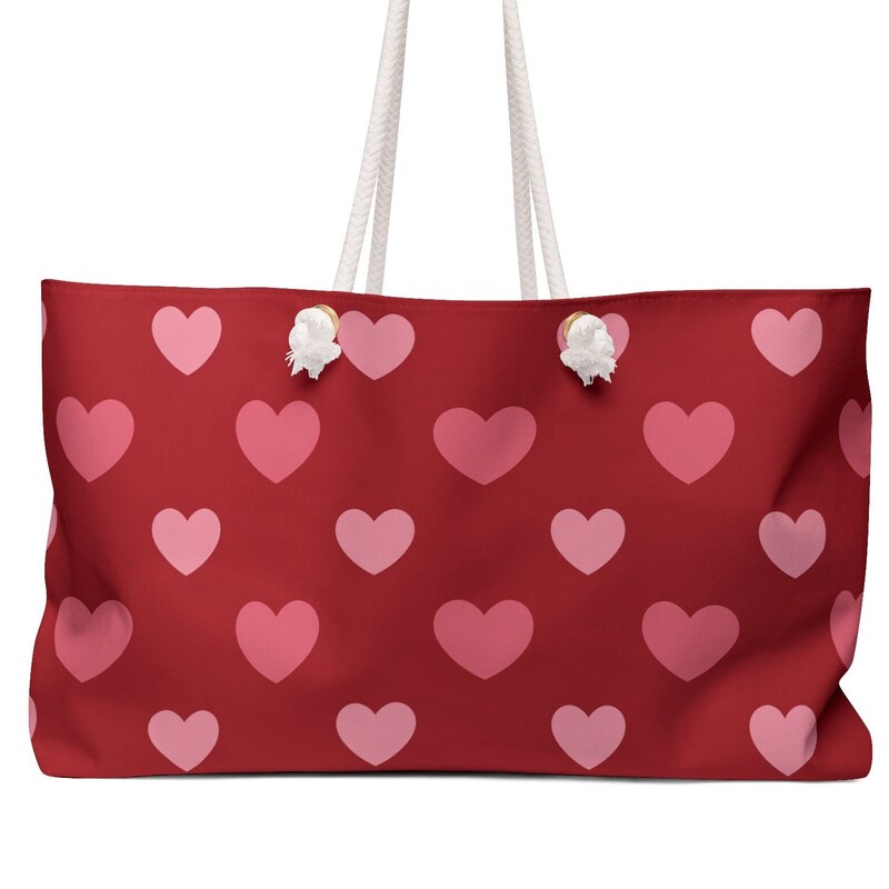 Tote bag - ELLIE LOVE pink mint - Bold heart print main image 1
