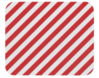 Christmas Mouse Pad, Stocking Stuffer, Candy Cane Stripe, Computer Accessories, Secret Santa, Mousepad, Holiday Decor, Home Work Office