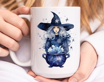 Cauldron Coffee Mug, Watercolors, Fall Cups, Witch Mug, Witch Gifts, Halloween Coffee Mug, Halloween Gifts, Witches Brew, Fall Coffee Mugs